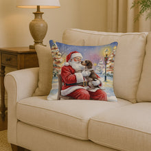 Load image into Gallery viewer, German Wirehaired Pointer with Santa Claus Throw Pillow