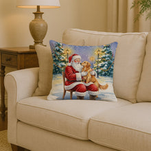 Load image into Gallery viewer, Golden Retriever with Santa Claus Throw Pillow