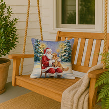 Load image into Gallery viewer, Golden Retriever with Santa Claus Throw Pillow
