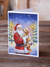 Load image into Gallery viewer, Goldendoodle with Santa Claus Greeting Cards Pack of 8
