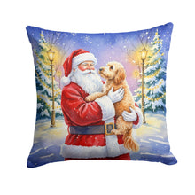 Load image into Gallery viewer, Goldendoodle with Santa Claus Throw Pillow