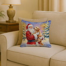 Load image into Gallery viewer, Goldendoodle with Santa Claus Throw Pillow