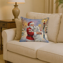 Load image into Gallery viewer, Great Pyrenees with Santa Claus Throw Pillow