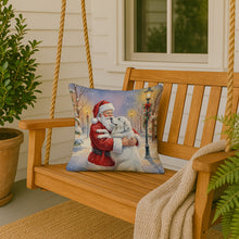 Load image into Gallery viewer, Great Pyrenees with Santa Claus Throw Pillow