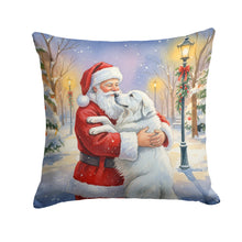 Load image into Gallery viewer, Great Pyrenees with Santa Claus Throw Pillow