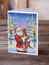 Load image into Gallery viewer, Irish Setter with Santa Claus Greeting Cards Pack of 8