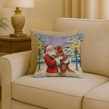 Load image into Gallery viewer, Irish Setter with Santa Claus Throw Pillow