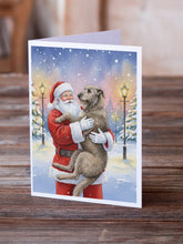 Load image into Gallery viewer, Irish Wolfhound with Santa Claus Greeting Cards Pack of 8