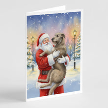 Load image into Gallery viewer, Irish Wolfhound with Santa Claus Greeting Cards Pack of 8