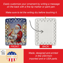 Load image into Gallery viewer, Italian Greyhound with Santa Claus Porcelain Ornament