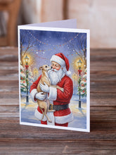 Load image into Gallery viewer, Italian Greyhound with Santa Claus Greeting Cards Pack of 8