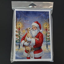 Load image into Gallery viewer, Italian Greyhound with Santa Claus Greeting Cards Pack of 8