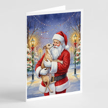 Load image into Gallery viewer, Italian Greyhound with Santa Claus Greeting Cards Pack of 8