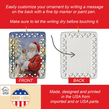 Load image into Gallery viewer, Jack Russell Terrier with Santa Claus Porcelain Ornament