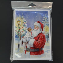 Load image into Gallery viewer, Jack Russell Terrier with Santa Claus Greeting Cards Pack of 8