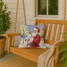 Load image into Gallery viewer, Jack Russell Terrier with Santa Claus Throw Pillow