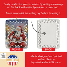 Load image into Gallery viewer, Japanese Chin with Santa Claus Porcelain Ornament