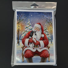 Load image into Gallery viewer, Japanese Chin with Santa Claus Greeting Cards Pack of 8