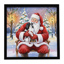 Load image into Gallery viewer, Japanese Chin with Santa Claus Framed Metal Print