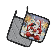 Load image into Gallery viewer, Japanese Chin with Santa Claus Pair of Pot Holders