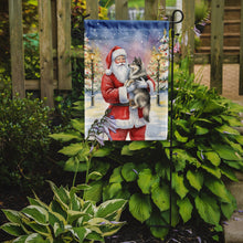 Load image into Gallery viewer, Keeshond with Santa Claus Garden Flag