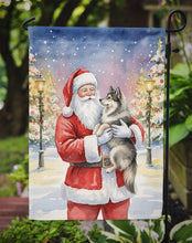 Load image into Gallery viewer, Keeshond with Santa Claus Garden Flag