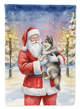 Load image into Gallery viewer, Keeshond with Santa Claus Garden Flag
