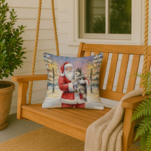 Load image into Gallery viewer, Keeshond with Santa Claus Throw Pillow
