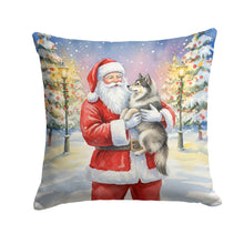Load image into Gallery viewer, Keeshond with Santa Claus Throw Pillow