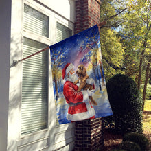 Load image into Gallery viewer, Chocolate Labradoodle with Santa Claus House Flag