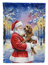 Load image into Gallery viewer, Chocolate Labradoodle with Santa Claus House Flag