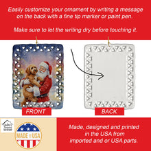 Load image into Gallery viewer, Labradoodle with Santa Claus Porcelain Ornament