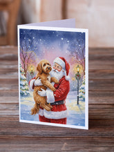 Load image into Gallery viewer, Labradoodle with Santa Claus Greeting Cards Pack of 8