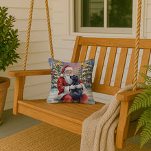 Load image into Gallery viewer, Black Labrador Retriever with Santa Claus Throw Pillow