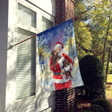 Load image into Gallery viewer, Chocolate Labrador Retriever with Santa Claus House Flag