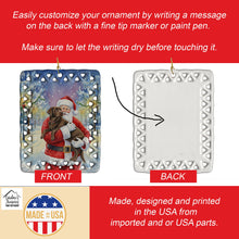 Load image into Gallery viewer, Chocolate Labrador Retriever with Santa Claus Porcelain Ornament