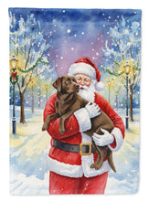 Load image into Gallery viewer, Chocolate Labrador Retriever with Santa Claus Garden Flag