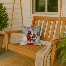 Load image into Gallery viewer, Chocolate Labrador Retriever with Santa Claus Throw Pillow