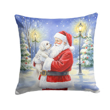 Load image into Gallery viewer, Maltese with Santa Claus Throw Pillow