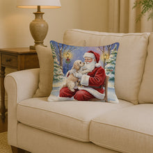 Load image into Gallery viewer, Maltipoo with Santa Claus Throw Pillow