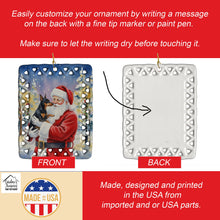 Load image into Gallery viewer, Manchester Terrier with Santa Claus Porcelain Ornament