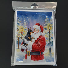 Load image into Gallery viewer, Manchester Terrier with Santa Claus Greeting Cards Pack of 8