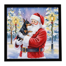 Load image into Gallery viewer, Manchester Terrier with Santa Claus Framed Metal Print