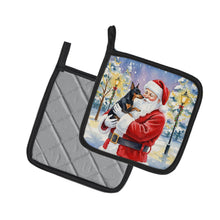 Load image into Gallery viewer, Manchester Terrier with Santa Claus Pair of Pot Holders