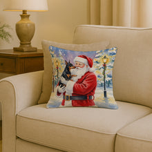 Load image into Gallery viewer, Manchester Terrier with Santa Claus Throw Pillow