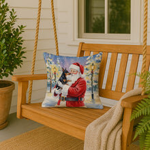 Load image into Gallery viewer, Manchester Terrier with Santa Claus Throw Pillow