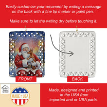 Load image into Gallery viewer, Red Miniature Pinscher with Santa Claus Porcelain Ornament