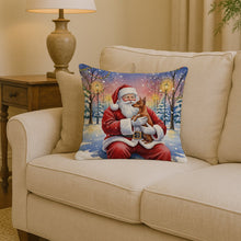 Load image into Gallery viewer, Red Miniature Pinscher with Santa Claus Throw Pillow
