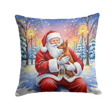 Load image into Gallery viewer, Red Miniature Pinscher with Santa Claus Throw Pillow