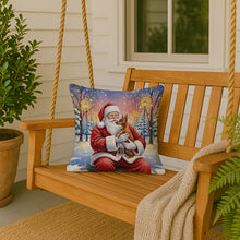 Load image into Gallery viewer, Red Miniature Pinscher with Santa Claus Throw Pillow